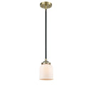 Bell Mini Pendant shown in the Black Antique Brass finish with a Matte White shade