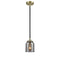 Bell Mini Pendant shown in the Black Antique Brass finish with a Plated Smoke shade