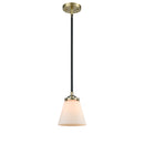 Cone Mini Pendant shown in the Black Antique Brass finish with a Matte White shade