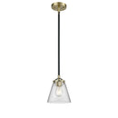 Cone Mini Pendant shown in the Black Antique Brass finish with a Clear shade