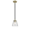 Cone Mini Pendant shown in the Black Antique Brass finish with a Clear shade