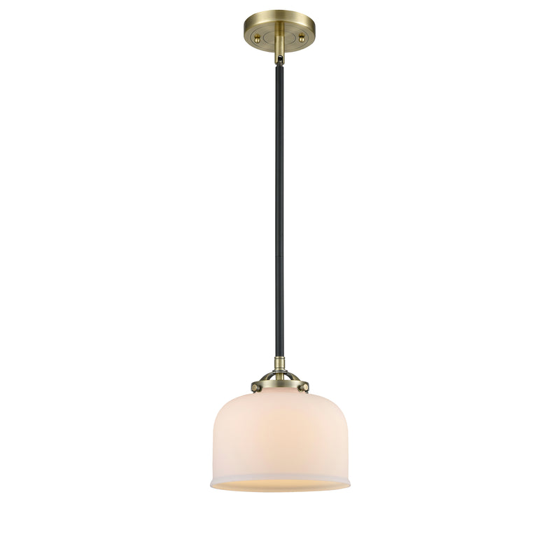 Bell Mini Pendant shown in the Black Antique Brass finish with a Matte White shade