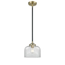 Bell Mini Pendant shown in the Black Antique Brass finish with a Clear shade