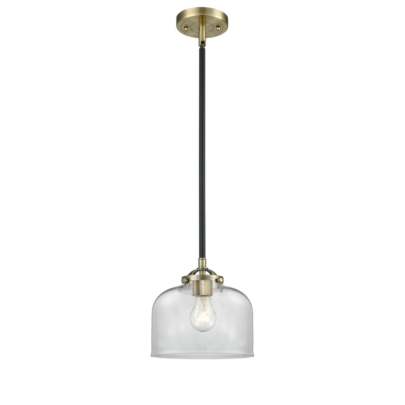 Bell Mini Pendant shown in the Black Antique Brass finish with a Clear shade