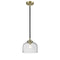 Bell Mini Pendant shown in the Black Antique Brass finish with a Seedy shade