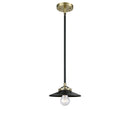 Railroad Mini Pendant shown in the Black Antique Brass finish with a Matte Black shade