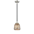 Chatham Mini Pendant shown in the Black Polished Nickel finish with a Mercury shade