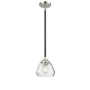 Fulton Mini Pendant shown in the Black Polished Nickel finish with a Clear shade