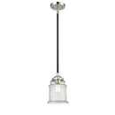 Canton Mini Pendant shown in the Black Polished Nickel finish with a Seedy shade