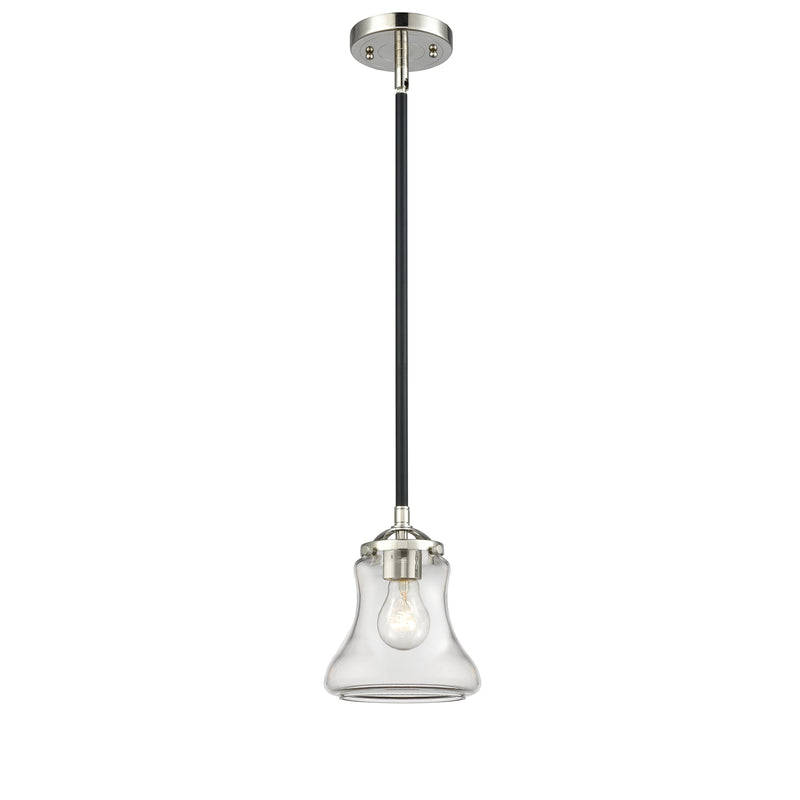 Bellmont Mini Pendant shown in the Black Polished Nickel finish with a Clear shade