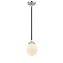 Beacon Mini Pendant shown in the Black Polished Nickel finish with a Matte White shade