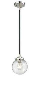 Innovations Lighting Beacon 1-80 watt 6 inch Black Polished Nickel Mini Pendant with Clear glass and Solid Brass Hang Straight Swivel 2841SBPNG2026