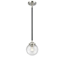 Beacon Mini Pendant shown in the Black Polished Nickel finish with a Clear shade