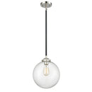 Beacon Mini Pendant shown in the Black Polished Nickel finish with a Seedy shade