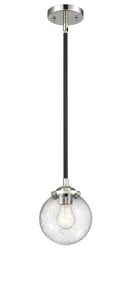 Innovations Lighting Beacon 1-80 watt 6 inch Black Polished Nickel Mini Pendant with Seedy glass and Solid Brass Hang Straight Swivel 2841SBPNG2046