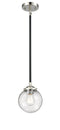 Innovations Lighting Beacon 1-80 watt 6 inch Black Polished Nickel Mini Pendant with Seedy glass and Solid Brass Hang Straight Swivel 2841SBPNG2046