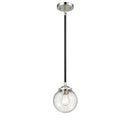 Beacon Mini Pendant shown in the Black Polished Nickel finish with a Seedy shade