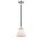 Cone Mini Pendant shown in the Black Polished Nickel finish with a Matte White shade