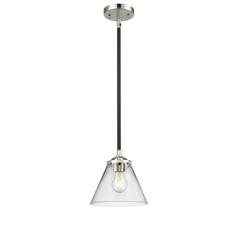 Cone Mini Pendant shown in the Black Polished Nickel finish with a Clear shade