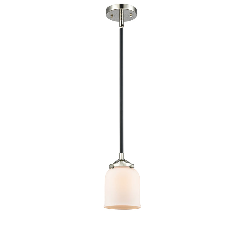 Bell Mini Pendant shown in the Black Polished Nickel finish with a Matte White shade