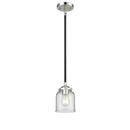 Bell Mini Pendant shown in the Black Polished Nickel finish with a Clear shade