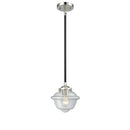 Oxford Mini Pendant shown in the Black Polished Nickel finish with a Clear shade