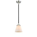 Cone Mini Pendant shown in the Black Polished Nickel finish with a Matte White shade