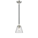 Cone Mini Pendant shown in the Black Polished Nickel finish with a Clear shade