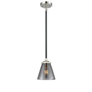 Cone Mini Pendant shown in the Black Polished Nickel finish with a Plated Smoke shade