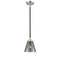 Cone Mini Pendant shown in the Black Polished Nickel finish with a Plated Smoke shade