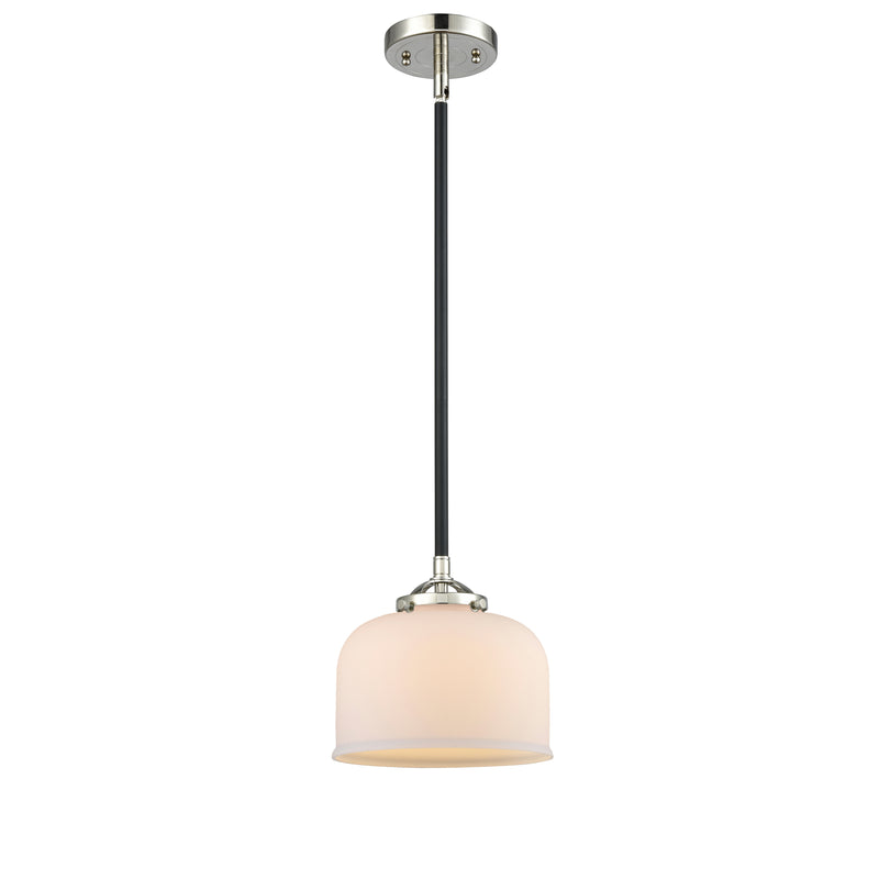 Bell Mini Pendant shown in the Black Polished Nickel finish with a Matte White shade