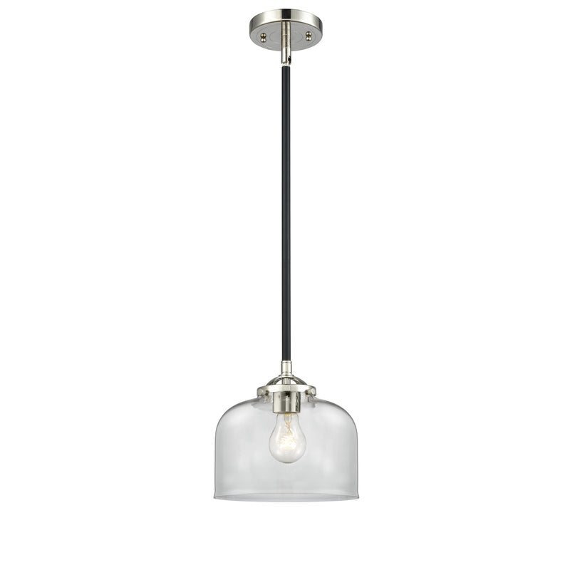 Bell Mini Pendant shown in the Black Polished Nickel finish with a Clear shade