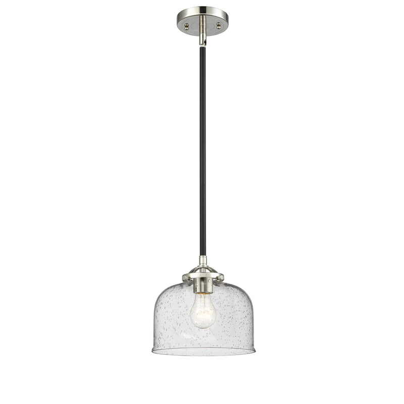 Bell Mini Pendant shown in the Black Polished Nickel finish with a Seedy shade