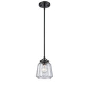 Chatham Mini Pendant shown in the Oil Rubbed Bronze finish with a Clear shade