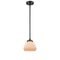 Fulton Mini Pendant shown in the Oil Rubbed Bronze finish with a Matte White shade