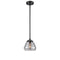 Fulton Mini Pendant shown in the Oil Rubbed Bronze finish with a Plated Smoke shade