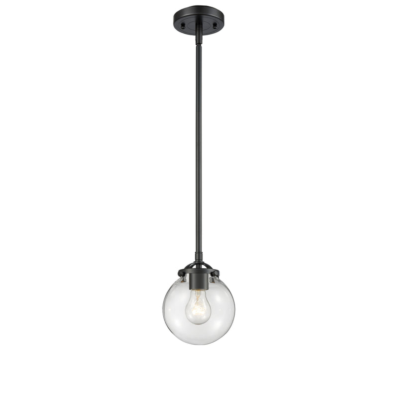 Beacon Mini Pendant shown in the Oil Rubbed Bronze finish with a Clear shade