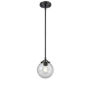 Beacon Mini Pendant shown in the Oil Rubbed Bronze finish with a Seedy shade