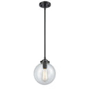 Beacon Mini Pendant shown in the Oil Rubbed Bronze finish with a Seedy shade