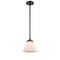 Cone Mini Pendant shown in the Oil Rubbed Bronze finish with a Matte White shade