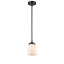 Bell Mini Pendant shown in the Oil Rubbed Bronze finish with a Matte White shade