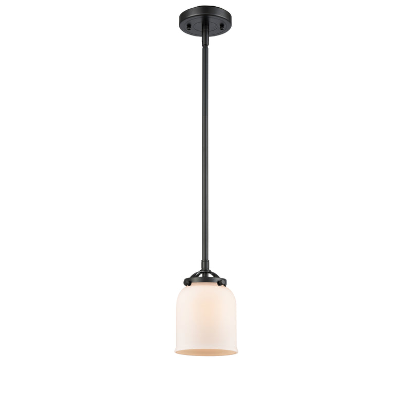 Bell Mini Pendant shown in the Oil Rubbed Bronze finish with a Matte White shade