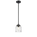 Bell Mini Pendant shown in the Oil Rubbed Bronze finish with a Seedy shade