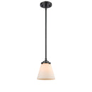 Cone Mini Pendant shown in the Oil Rubbed Bronze finish with a Matte White shade