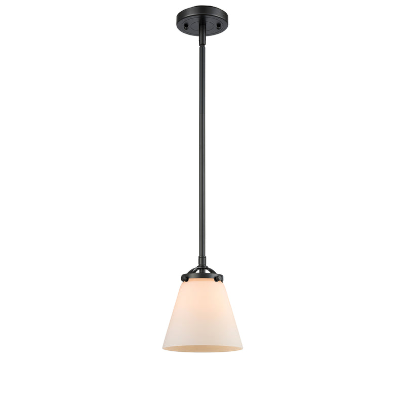 Cone Mini Pendant shown in the Oil Rubbed Bronze finish with a Matte White shade