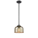 Bell Mini Pendant shown in the Oil Rubbed Bronze finish with a Silver Plated Mercury shade