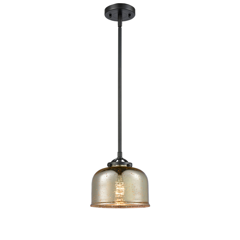 Bell Mini Pendant shown in the Oil Rubbed Bronze finish with a Silver Plated Mercury shade