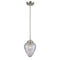 Geneseo Mini Pendant shown in the Brushed Satin Nickel finish with a Clear Crackled shade