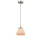 Fulton Mini Pendant shown in the Brushed Satin Nickel finish with a Matte White shade