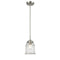 Canton Mini Pendant shown in the Brushed Satin Nickel finish with a Seedy shade